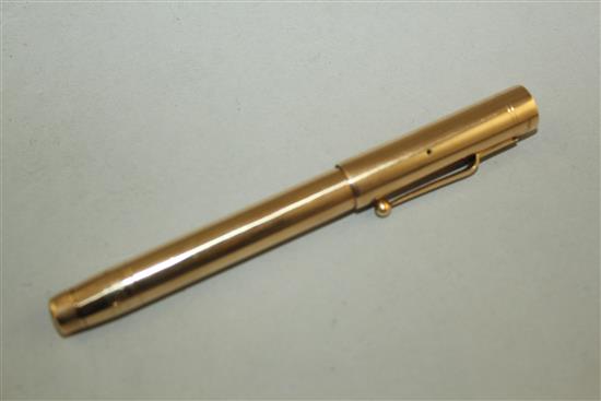 A 14ct gold Mabie Todd & Co Swan fountain pen,